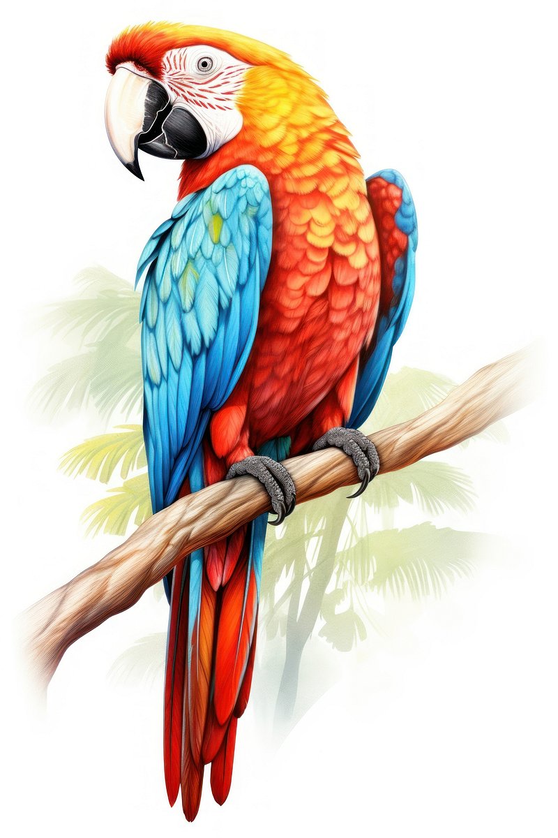 How to Draw a Princess Parrot (Parrots) Step by Step |  DrawingTutorials101.com