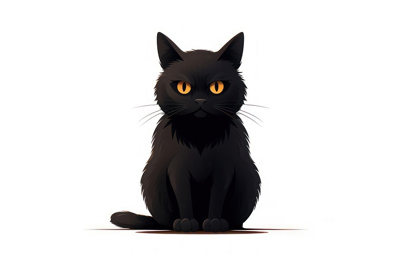 cute black cat icon. AI Generated 27735824 PNG