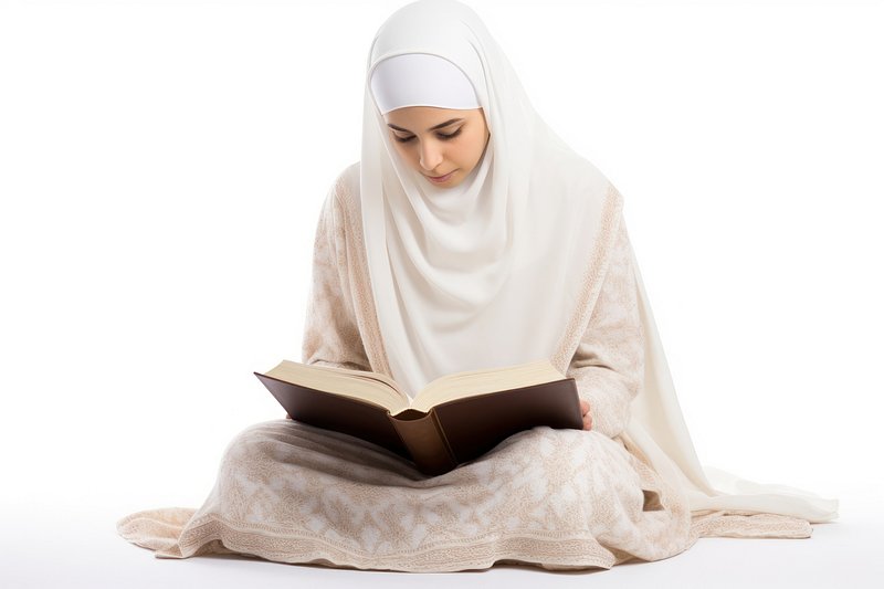 Pretty Muslim Girl and Cat Reading Holy Book of Quran Stock Photo - Image  of arabic, dress: 53748356