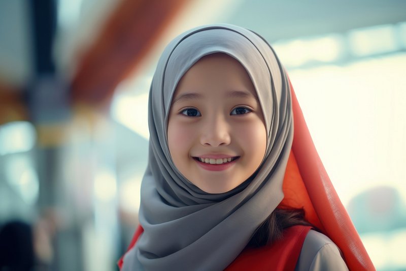 Premium Vector  Cute and kawaii hijab girl smile and wave hi