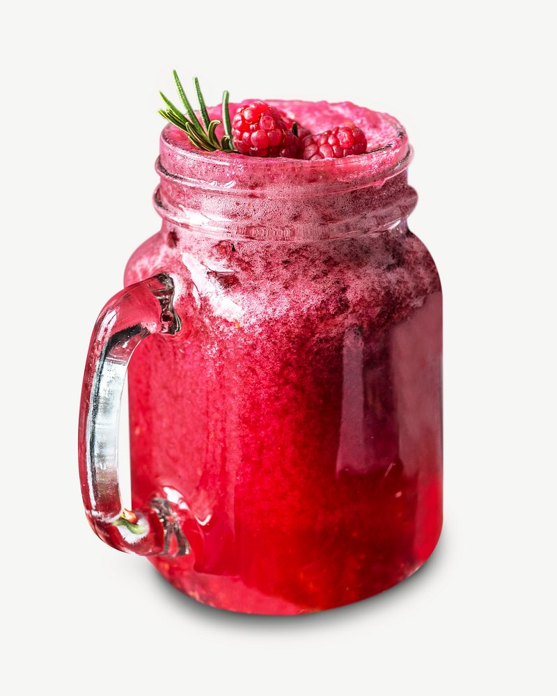 Premium PSD  Fresh mix berries smoothie glass isolated on