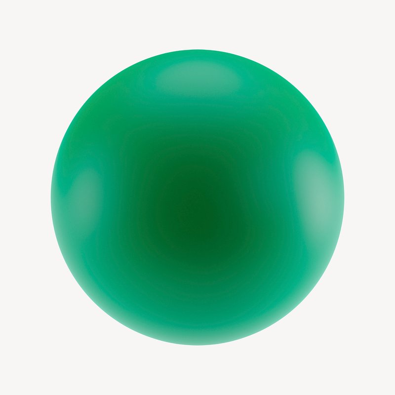 3D green sphere shape psd | Premium PSD - rawpixel