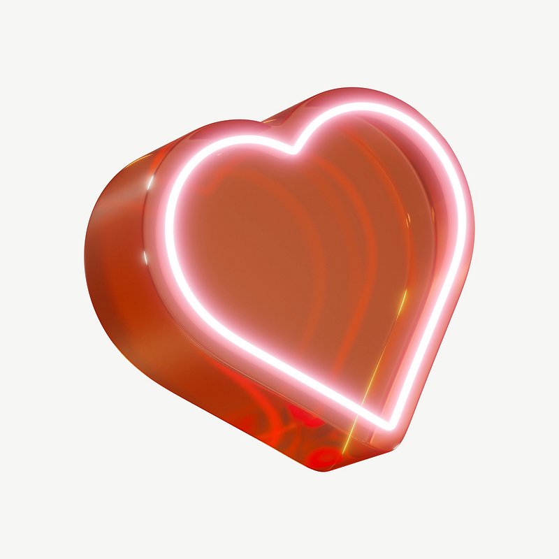 neon heart html code