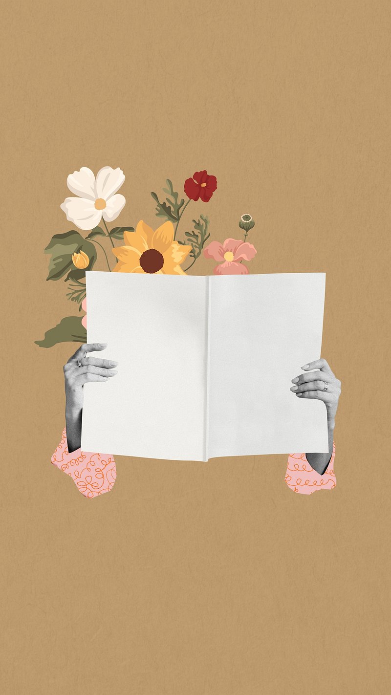 Aesthetic open book design with flowers Poster for Sale by
