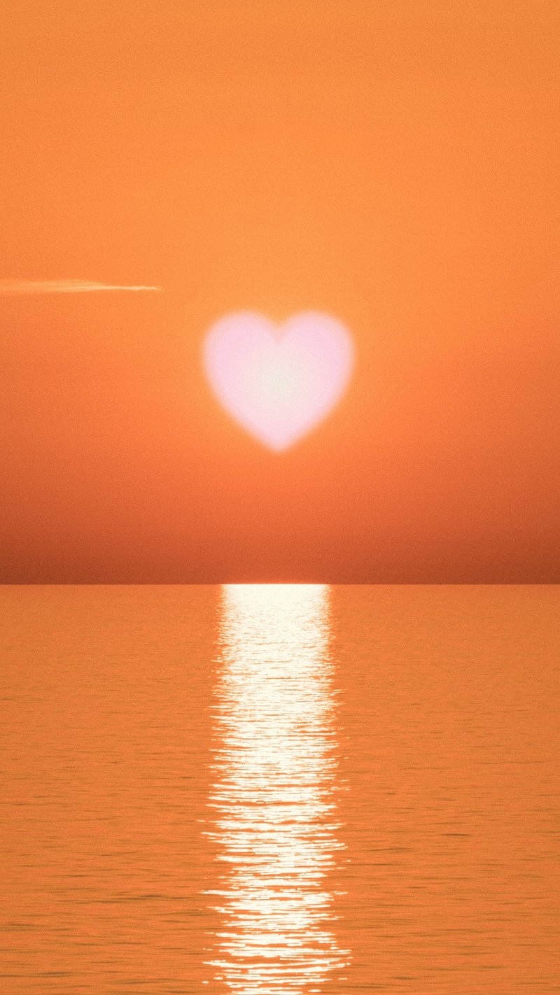 heart in sunset