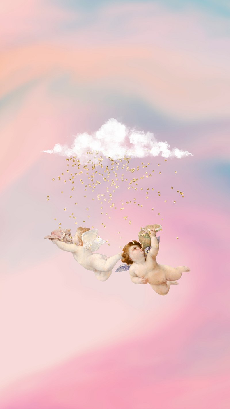 Aesthetic pink angels iPhone wallpaper | Premium Photo - rawpixel