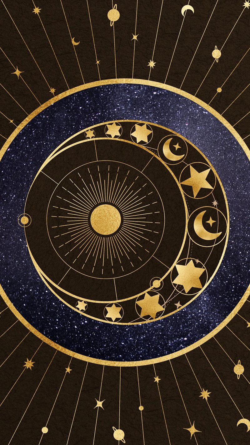 Premium Vector  Celestial seamless pattern with sun and moon zodiac and  astrology concept