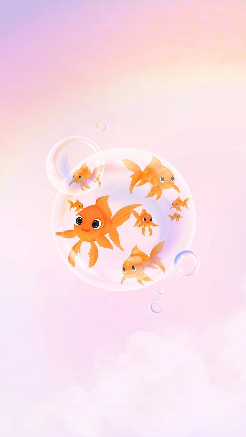 Aesthetic pink goldfish iPhone wallpaper | Premium Photo Illustration ...