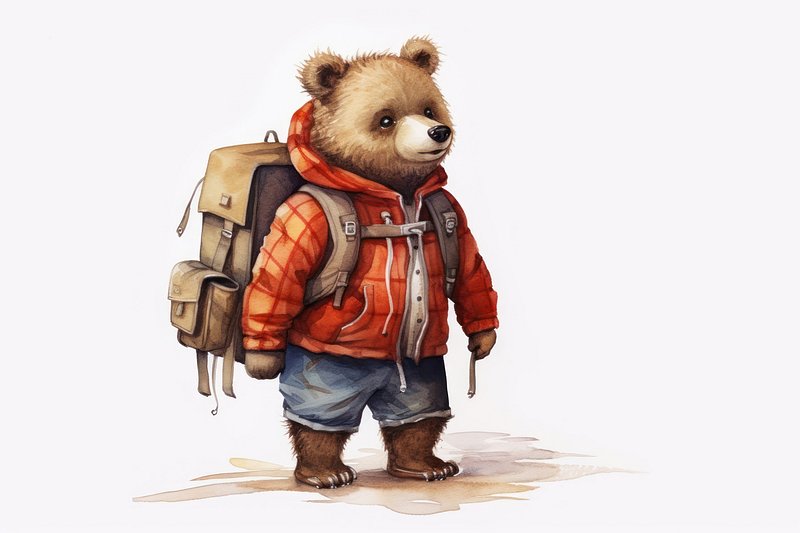 Bear wearing outlet backpack