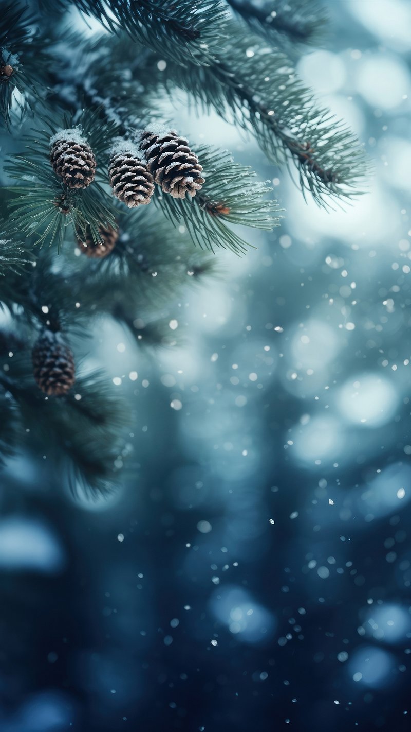 Pine tree snow backgrounds snowflake | Premium Photo - rawpixel