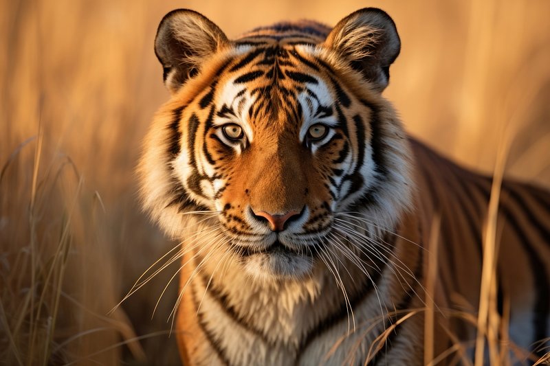 Premium AI Image  A Royal Bengal Tiger Face Illustration 3d Face