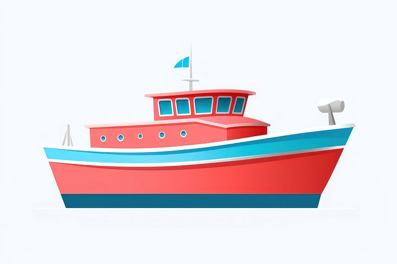 Boat Watercraft Vehicle Cartoon. Ai 