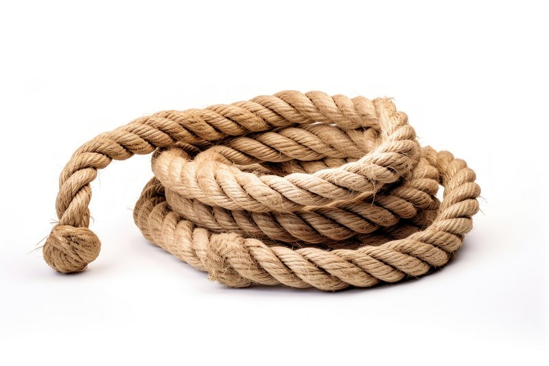 Small Rope Coiled on White Background Stock Image - Image of white, nature:  31524979