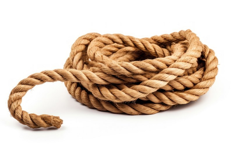 Small Rope Coiled On White Background Stock Photo, Picture and