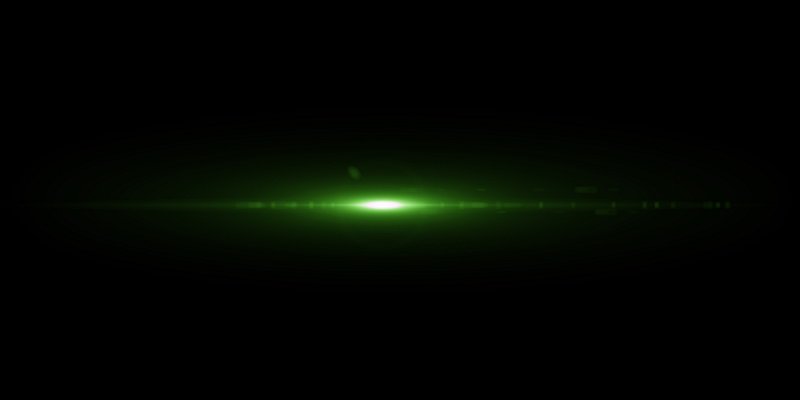 Green sunburst lens flare effect