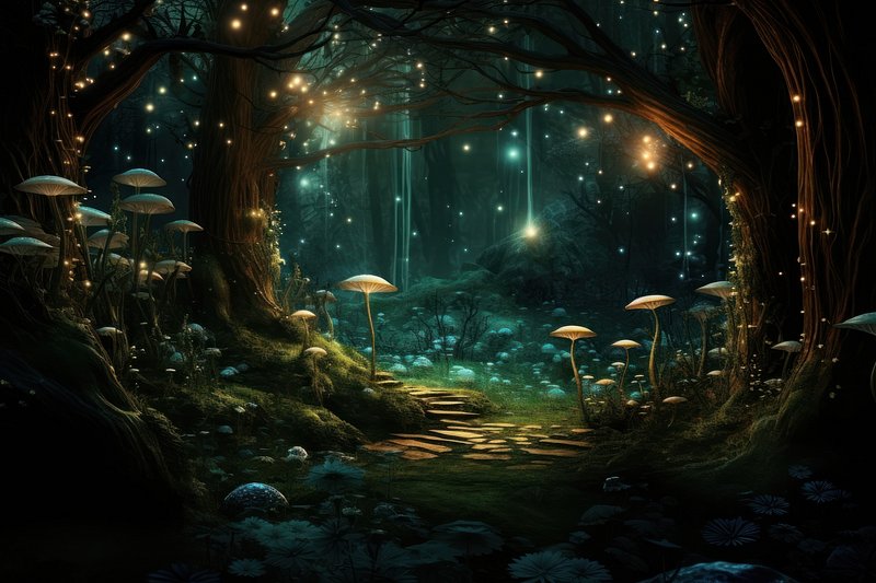 Premium Photo  Fantasy magic portal. Portal in the elven forest