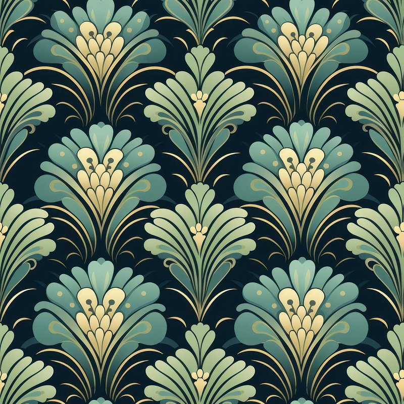 Art Deco Muted Teal