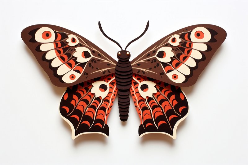 Premium AI Image  Paper craft butterfly animal quilling patterns