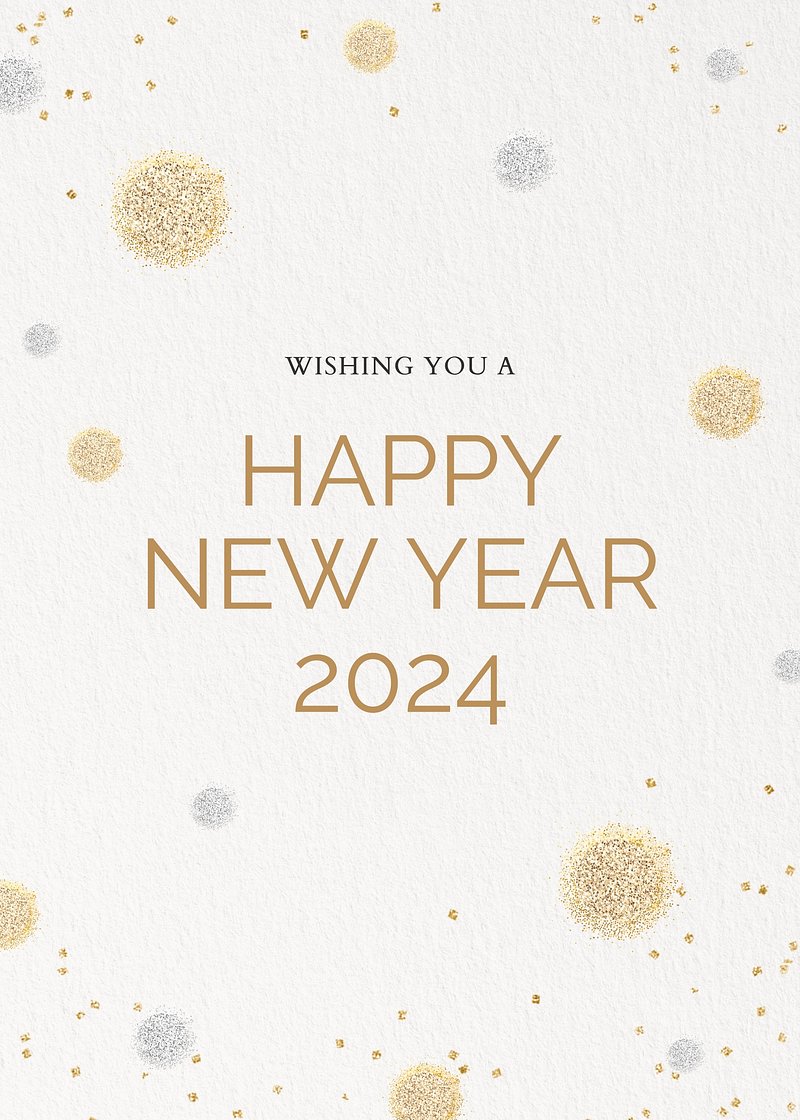 Happy new 2024 year party template with confetti Vector Image
