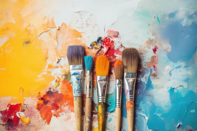 Paint brushes stock photo. Image of artist, decor, creative