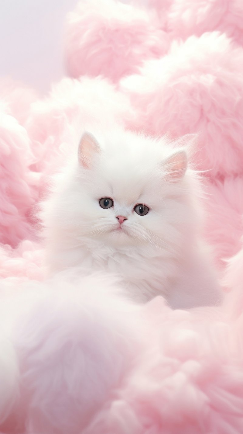 Cute Cat White Art Wallpapers - Cute Cat Wallpapers for iPhone 4k