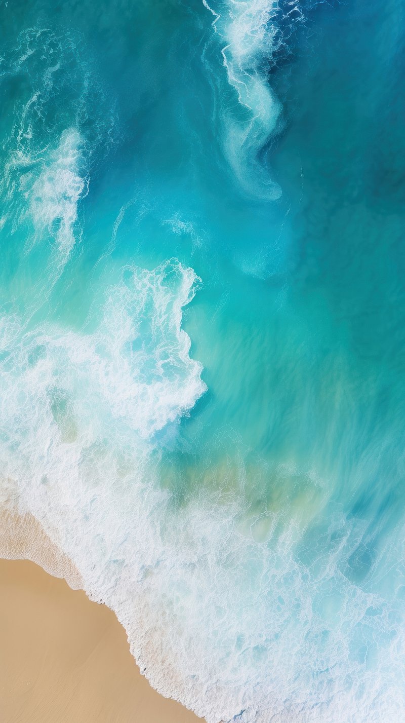 Sun and Wave Blue Wallpapers - Summer Aesthetic Wallpapers for iPhone