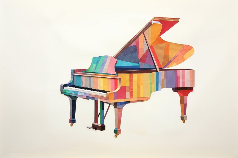 Arte colorata della tastiera del pianoforte clavicembaloArte colorata della tastiera del pianoforte clavicembalo  