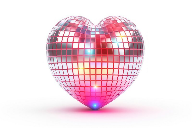 Pink Disco Ball Heart