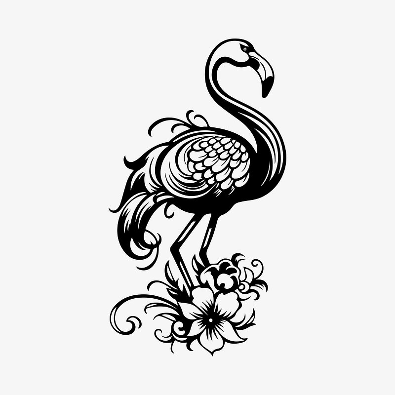 Black and grey Flamingo tattoo by Niki Norberg | Post 22357