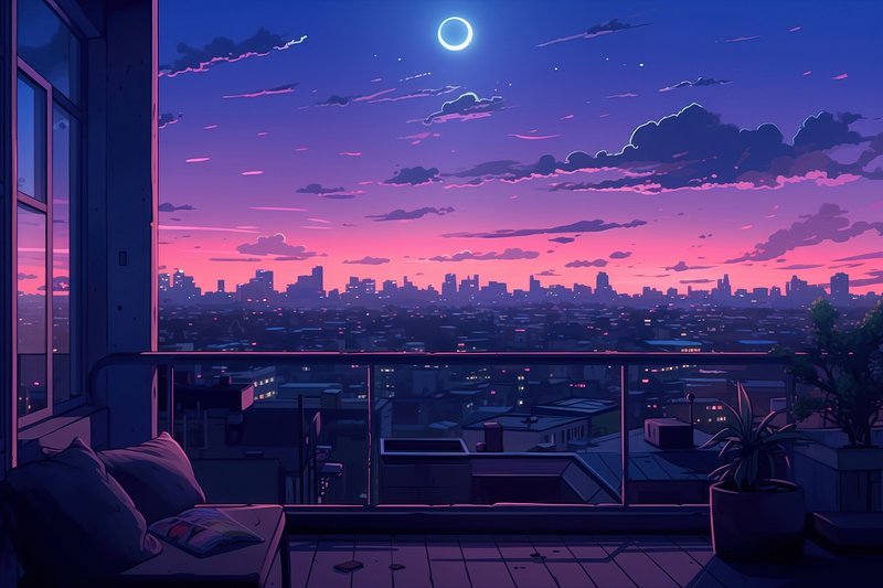 Aesthetic Anime Sunset Background Artwork #4
