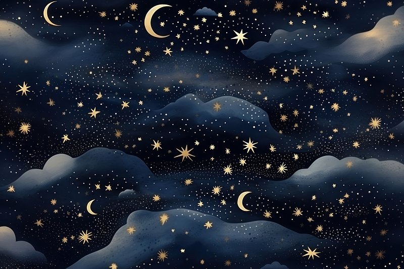 Galaxy illustration in flat style with design moon and stars in night view.  Aesthetic and beautiful dark background. Banner template for mobile phone  screen saver theme, lock screen and wallpaper. 4870755 Vector