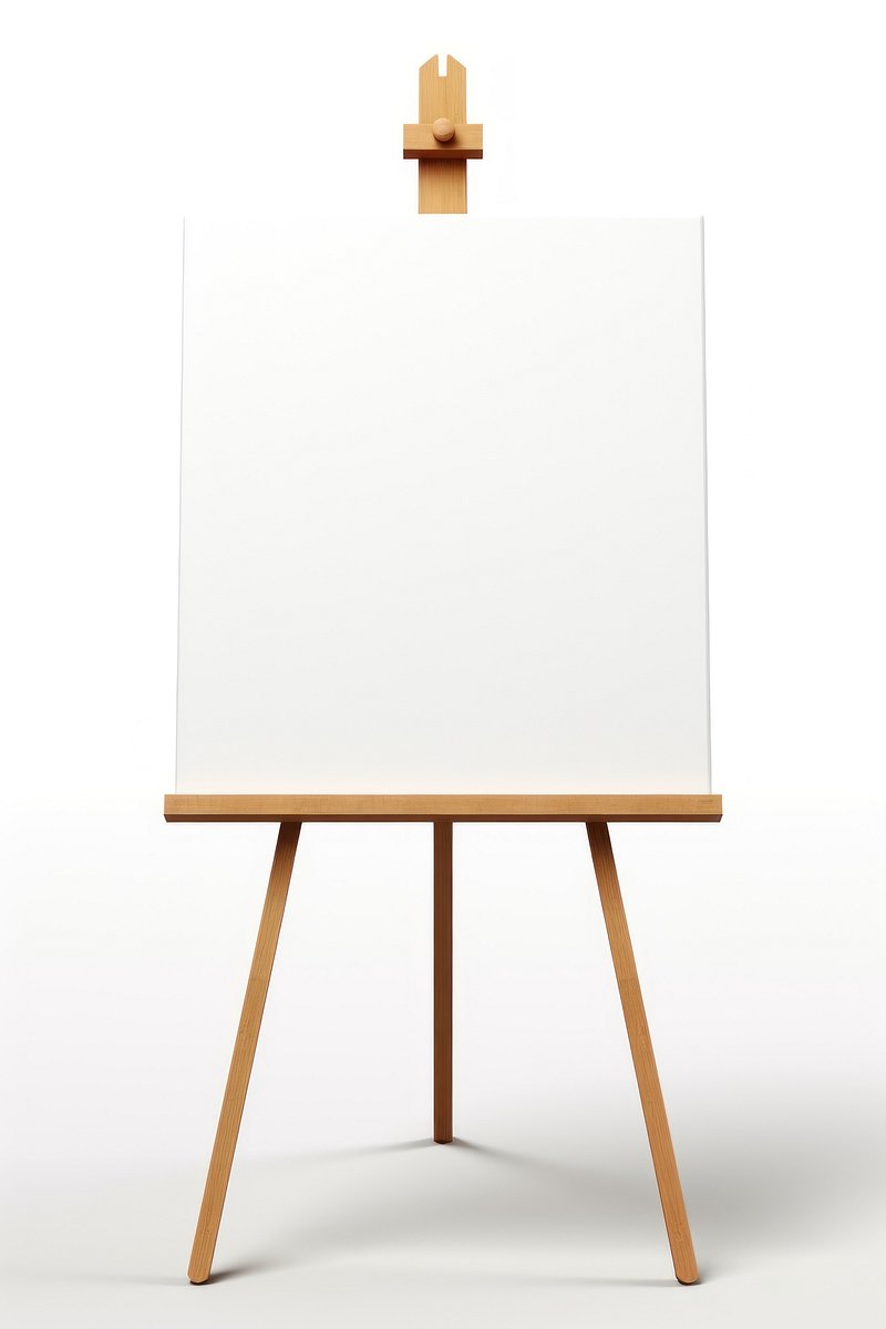 Premium Vector  Wooden easel stand with blank canvas on white background