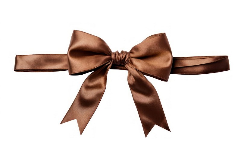 Shiny Brown Satin Ribbon On White Background Stock Illustration - Download  Image Now - Brown, Tied Bow, Ribbon - Sewing Item - iStock