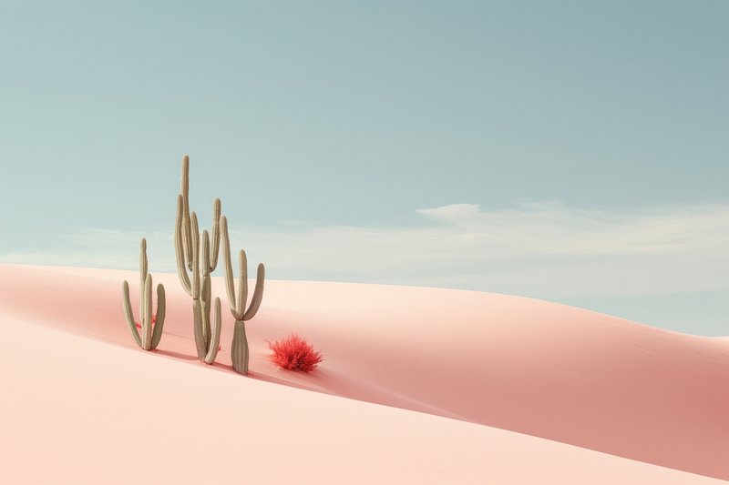 Pink crystals placed in desert sand - Stock Illustration [106090894] - PIXTA