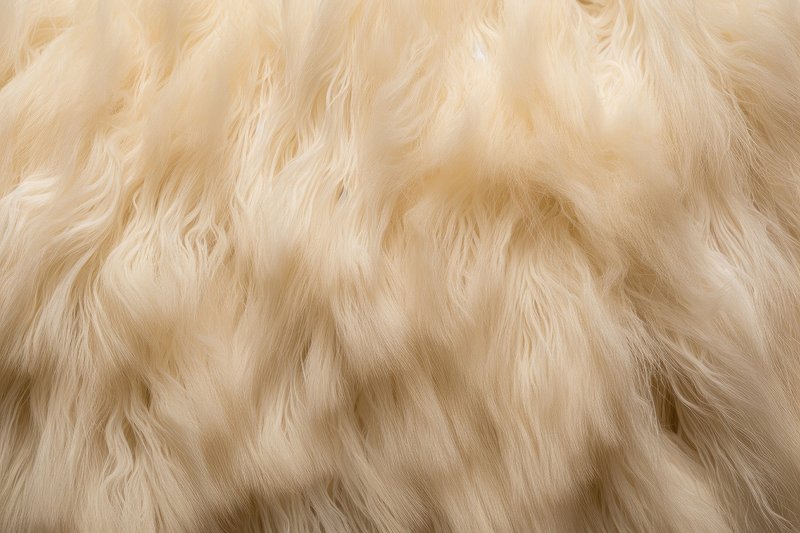 Fur texture top view. Brown fur background. Fur pattern. Texture of brown  shaggy fur. Wool texture. Flaffy sheepskin fur close up Stock Photo