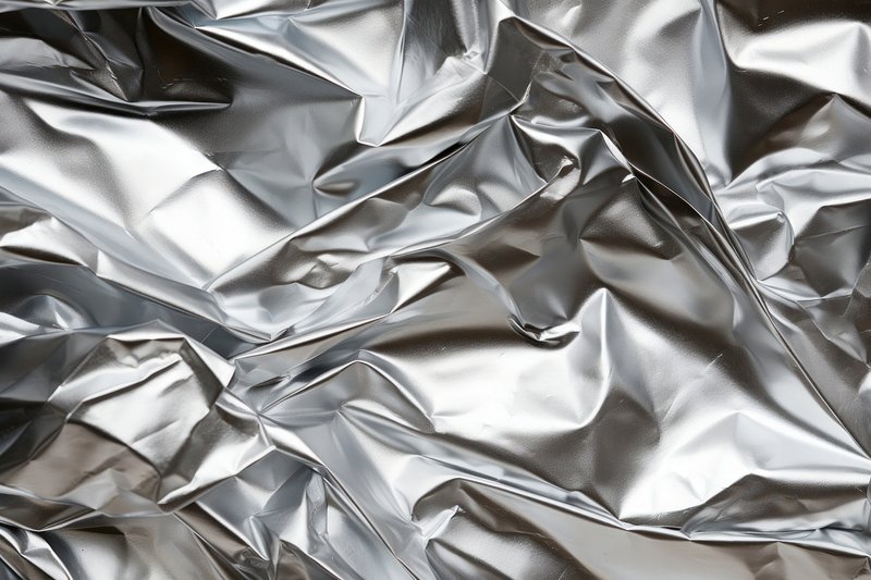 Aluminium Foil Background Metal Golden Crumpled And Creased