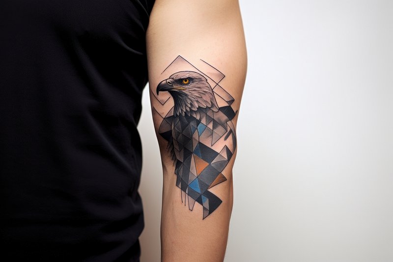 Geometric Eagle Semi-Permanent Tattoo - Not a Tattoo