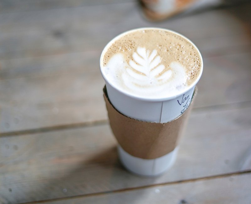 Cappuccino coffee with tree latte art, free image by rawpixel.com