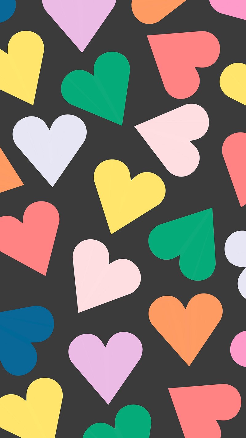 Colorful heart phone wallpaper love | Free Photo - rawpixel