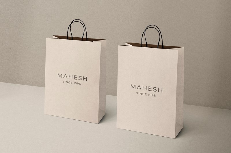 Front View of Grocery Paper Shopping Bag Mockup (FREE) - Resource Boy