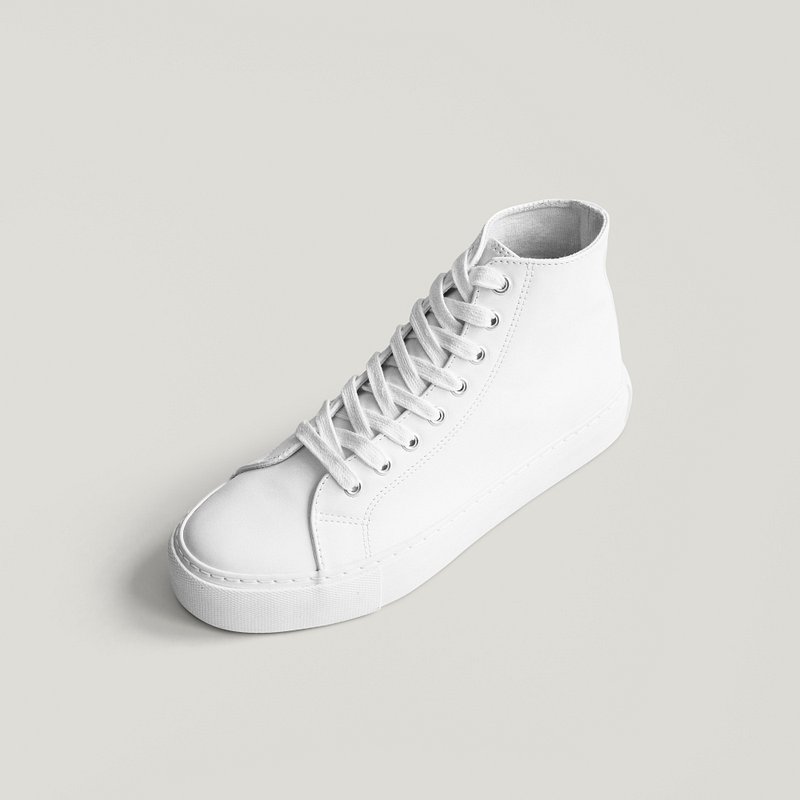 White leather high top psd | Premium PSD Mockup - rawpixel