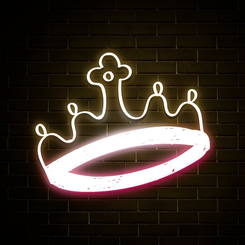 Rainbow crown doodle glow neon | Free PSD - rawpixel