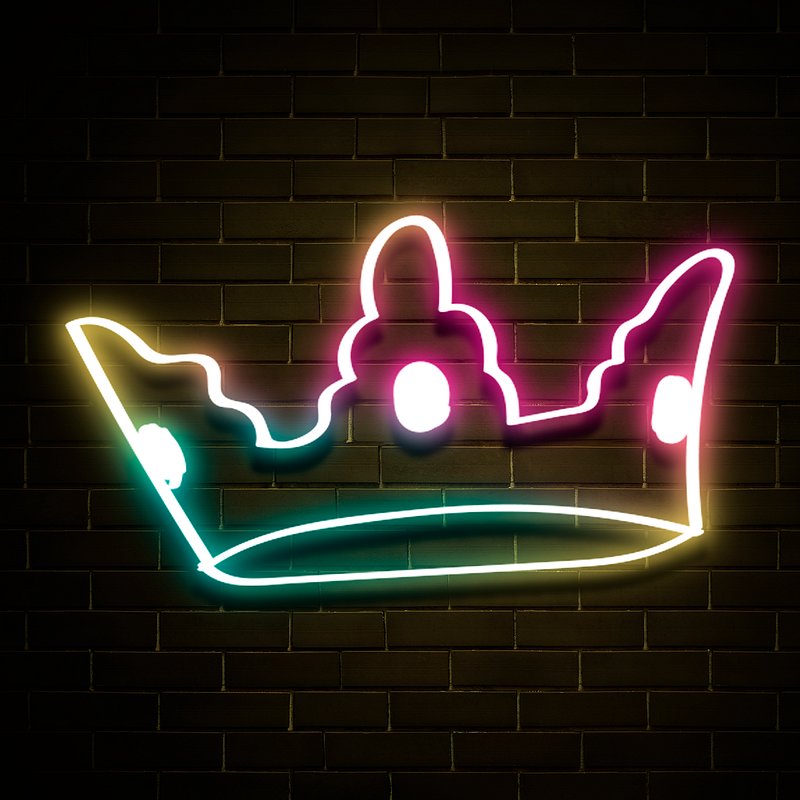Psd colorful neon glow crown | Free PSD - rawpixel