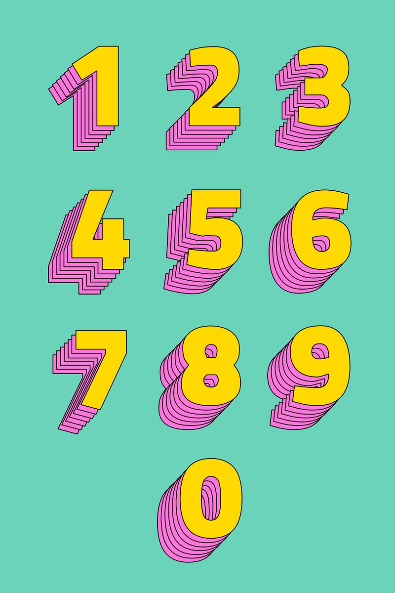 Retro 3d number set psd | Free PSD - rawpixel