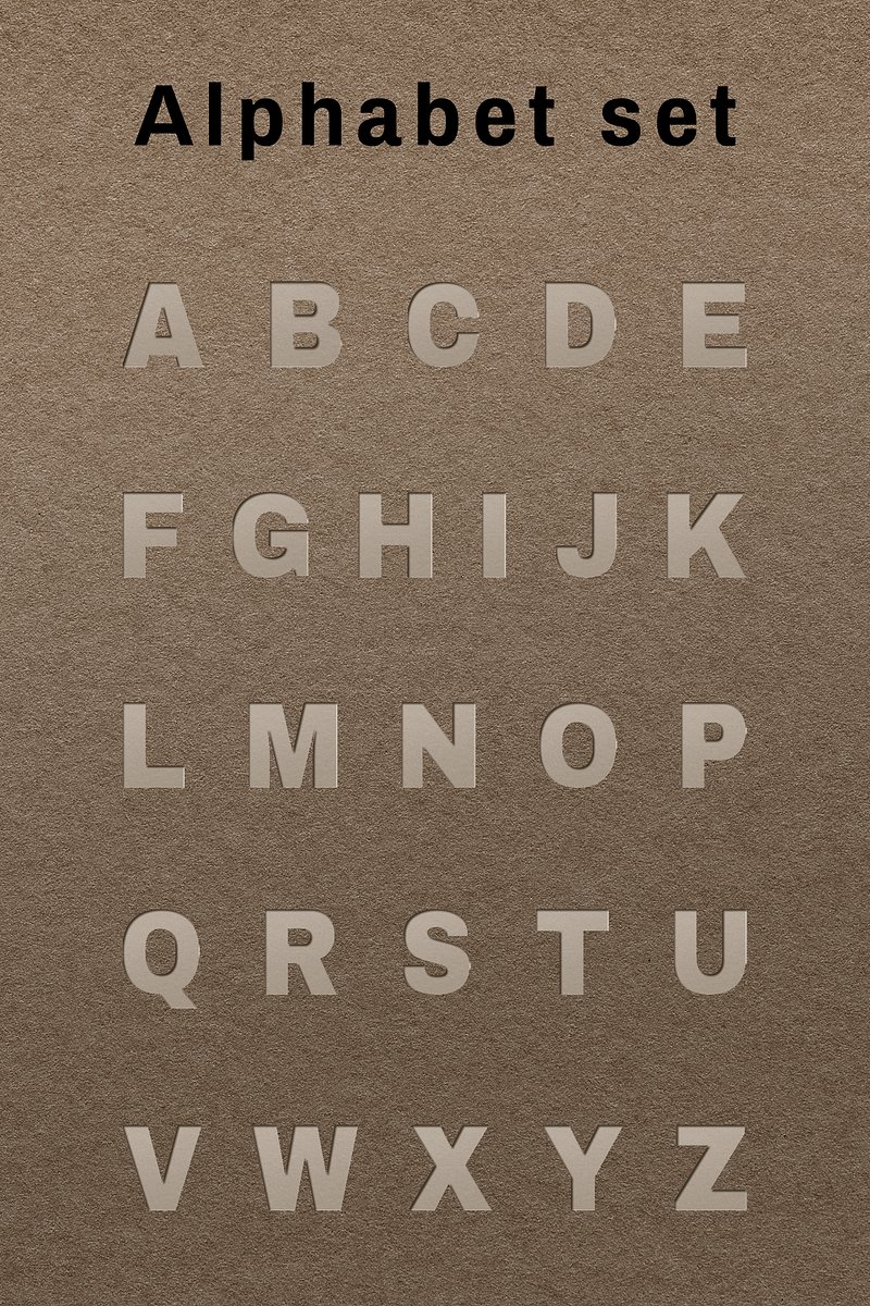 Paper cut alphabet set psd | Free PSD - rawpixel