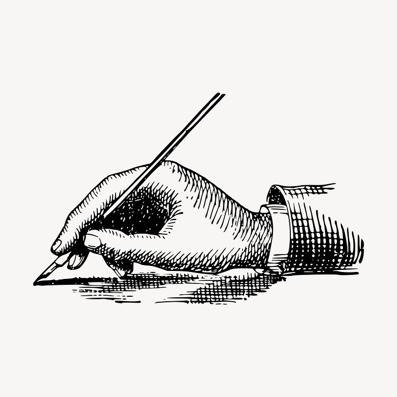 Hand holding fountain pen, vintage | Free Vector Illustration - rawpixel