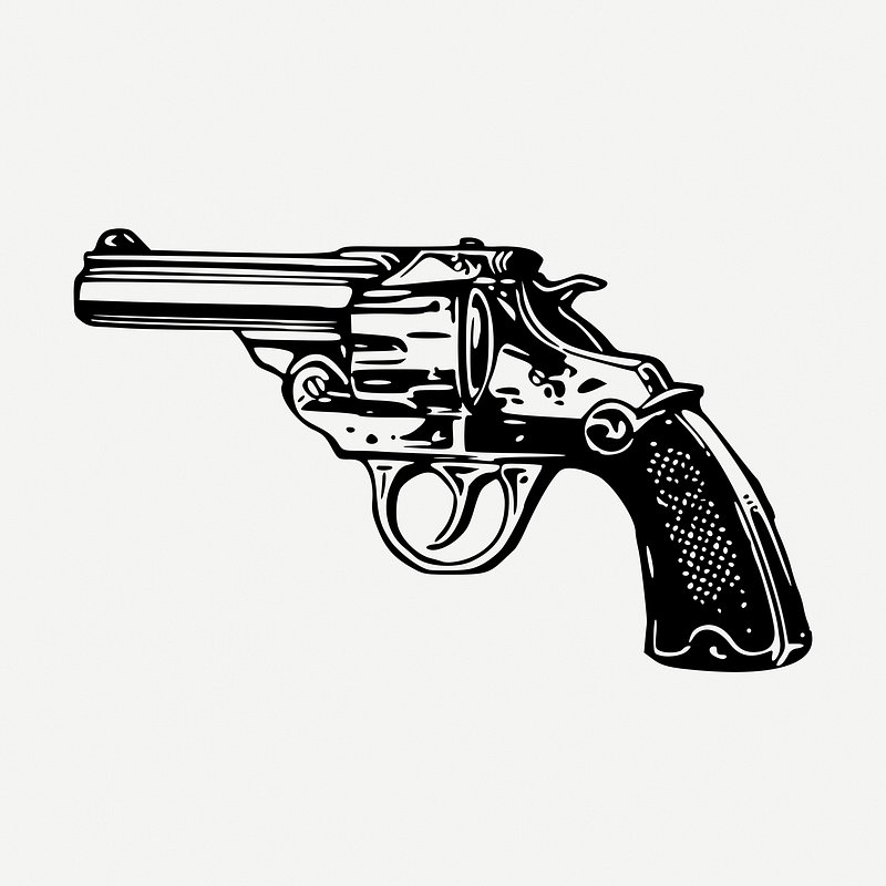 revolver gun drawing