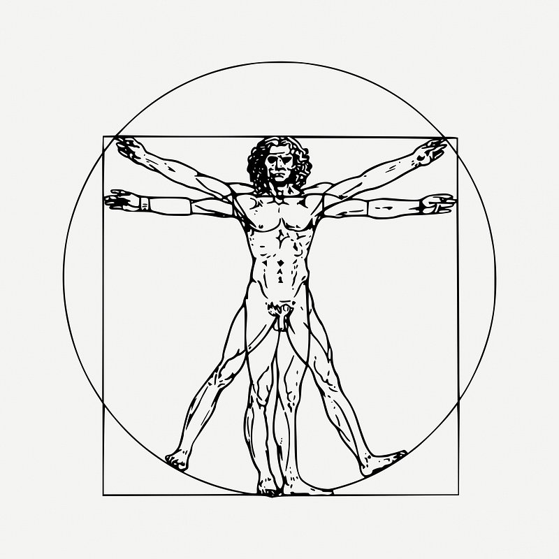 vitruvian man logo templates