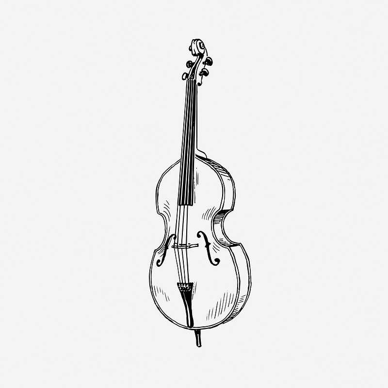 cello drawing easy
