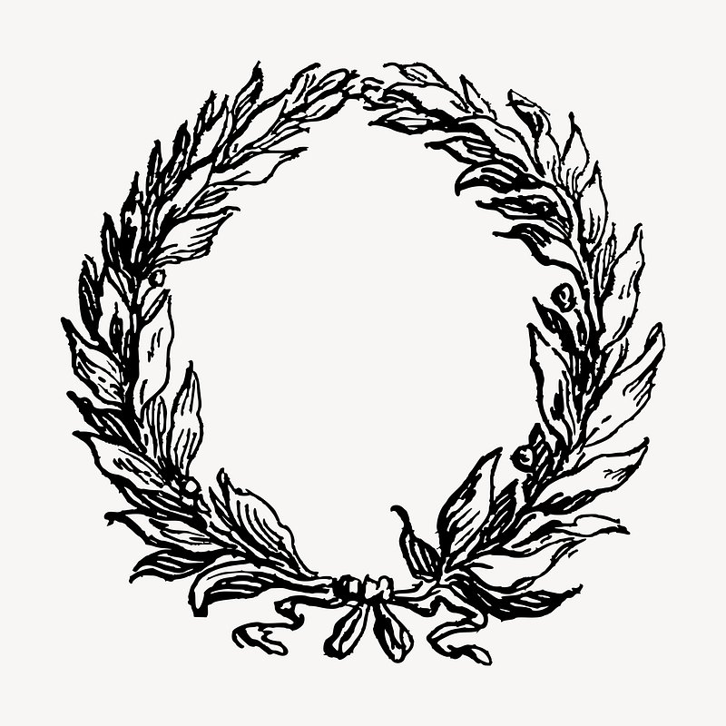 wreath clip art free black and white